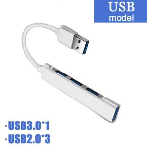 AUTRE PERIPHERIQUE USB  Argent USB 1 - Prolongateur Hub USB 3.0 Type C ver