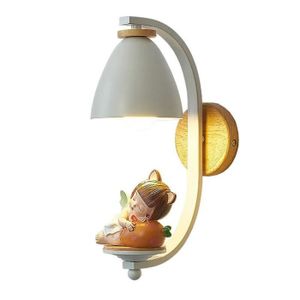 30cm blanc Applique murale LED nordique minimaliste salon chambre lecture lampe de chevet avec interrupteur lampe tournante cr/éative en bois massif 4