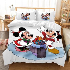 HOUSSE DE COUETTE ET TAIES KIHH-265 Parure de lit Mickey et Minnie, ensemble 