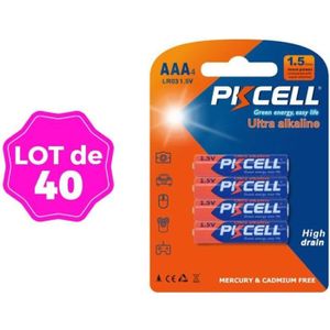 PILES Lot de 40 Piles AAA LR03 Ultra Alcaline PKCell 1.5
