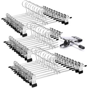 Renquen Lot de 10 cintres antid/érapants en Acier Inoxydable pour Pantalons avec poign/ée en m/étal r/églable pour Pantalons et Pantalons