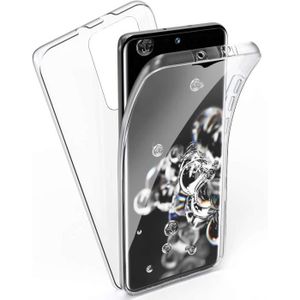 COQUE - BUMPER pour Coque Samsung Galaxy S21 Ultra 5G 360 Degres Clair Transparent et Protecteur d'écran Intégré Silicone Intégrale