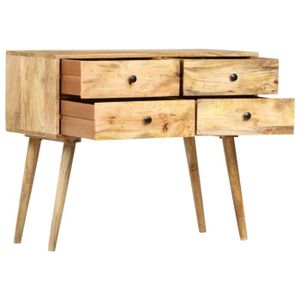 BUFFET - BAHUT  Buffet en bois de manguier massif - HILILAND - Vintage - Marron - 85 x 40 x 71 cm - 4 tiroirs inclus