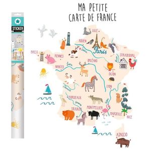 STICKERS Planche de stickers 'Ma Petite Carte de France' multicolore - 50x70 cm [R3406]