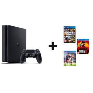 CONSOLE PS4 Console ps4 slim 1To noir + GTA 5 + Red dead redem