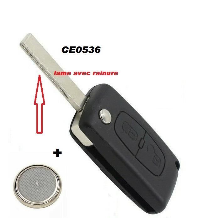 Coque 4 Boutons pour Télécommande Compatible Boitier Clé Plip Peugeot 807 ✚  4 Switch ✚ Pile CR1620 - Kit iRace Keys®