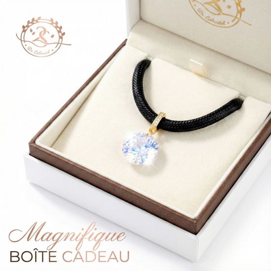 Collier Sautoir Mère Et Fille - Pendentif Carré Cabochon 25mm - Bronze Et Verre - Longueur 56-60 Cm - Neuf Sans Emballage
