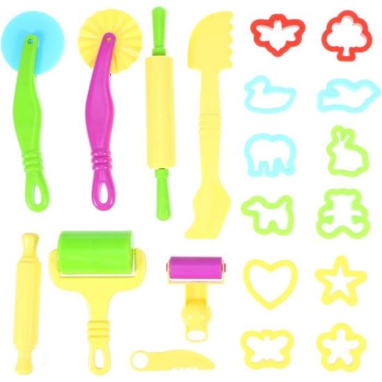 Kit De 25 Moules à Pâte à Modeler Pour Enfants - En Plastique Multicolore - Occasion