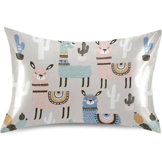 Taie D'Oreiller En Satin Motif Boston Terrier - 50x76 Cm - Pour Cheveux Et Peau, Fermeture Éclair - Housse De Coussin Déco