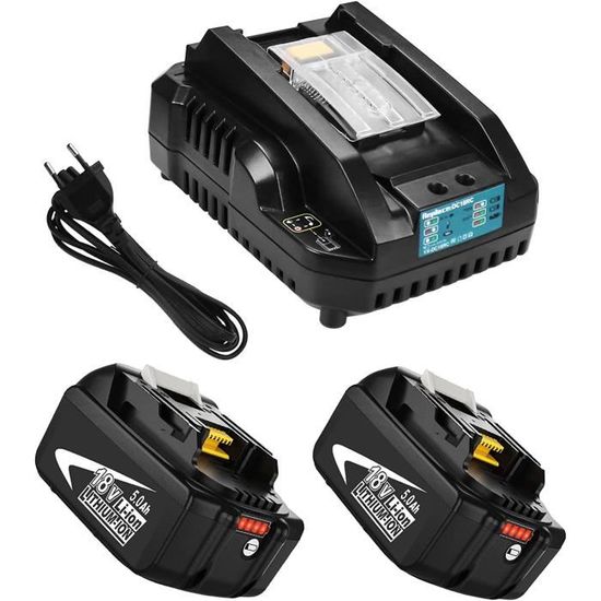 2 Pièces Remplacement Pour Maki-ta Batterie 18V 5Ah BL1850