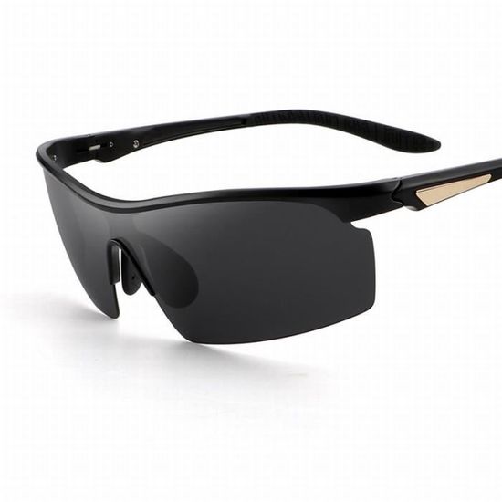 Lunettes De Soleil Unisexe D.Franklin Roosevelt - Verres Polarisés UV400 - Monture TR90 - Noir/Noir - 5