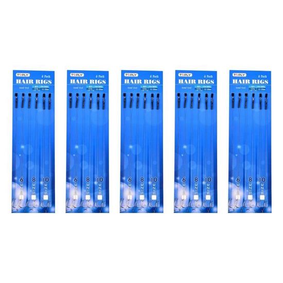 Lot de 30 bas de ligne pour la carpe hamecon taille 2 tresse de 15 LBS