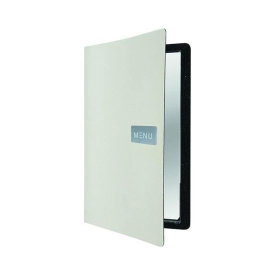 Protège-Menu Simili Cuir A5 – Couverture Avec Insert Double, 4 Pages, Élastique De Maintien, Bords Cousus, Facile à Nettoyer