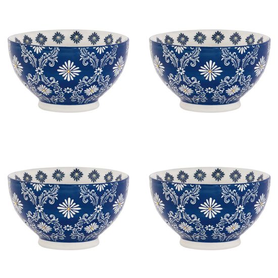 Vaisselle Table Passion Coffret De 4 Coupelles Peony 11 Cm - - Jaune - Grès