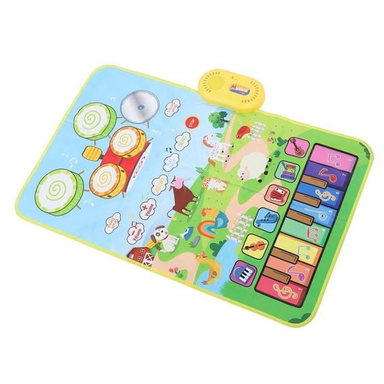 Tapis Musical 3 En 1 Pour Enfants 1-5 Ans – Piano, Sons Animaux Et Jeu « Tape-taupe », Volume Réglable