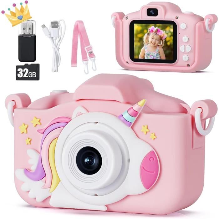 Appareil Photo Enfant 48MP Avec Vidéo 1080P HD - Caméra Jouet Rechargeable Pour Garçons Filles 3-12 Ans, Cadeau Idéal Avec Étui Dinosaure Silicone Et Carte SD 32Go
