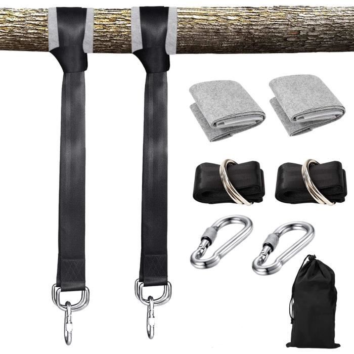 Meubles LIHAO Lot de 2 Sangles Hamac Arbre Suspendu Kit avec 2 Mousquetons 600 k