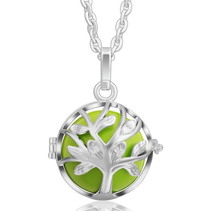 Chaine De Cou Vendue Seule PGJA4 Pendentif arbre de vie Médaillons en argent sterling Bijoux chaîne de femmes