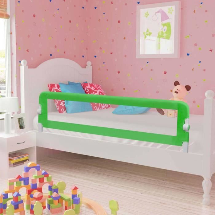 Barrière de sécurité de lit enfant Gris 120x42 cm Polyester HB10168 -QNQ