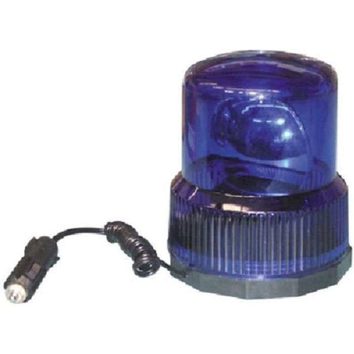 Gyrophare électrique magnétique 12v 25w bleu