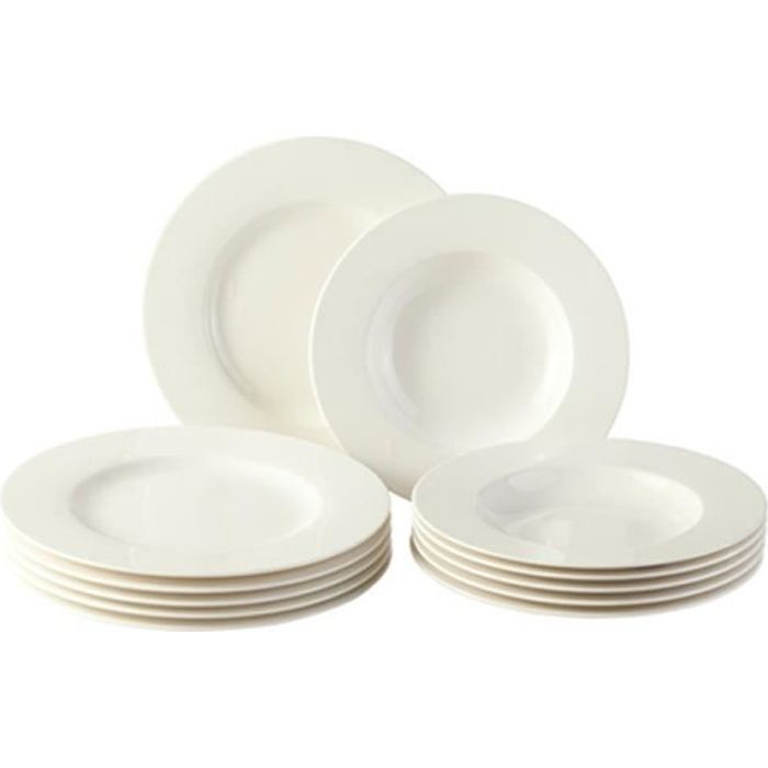 vivo by Villeroy & Boch Group Basic White Service de table 12 pièces pour 6 personnes