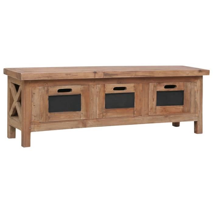 Furniture® Meuble TV Design - Meuble de rangement Meuble de Télévision avec 3 tiroirs 120x30x40 cm Bois d'acajou massif ��59930