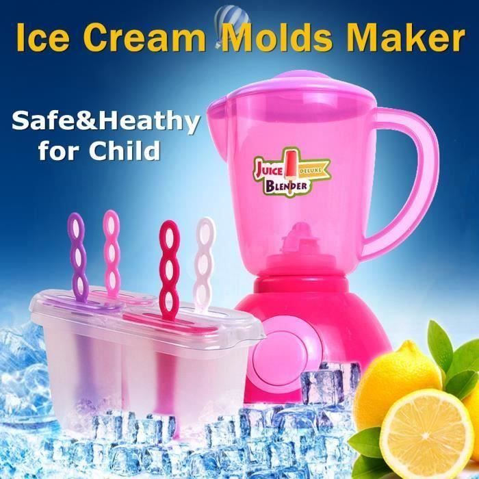 QN Kit Mini Sorbetière + Moule Glace à l'eau Enfant Machine à Crème Glacée Alimenté par Batterie @4