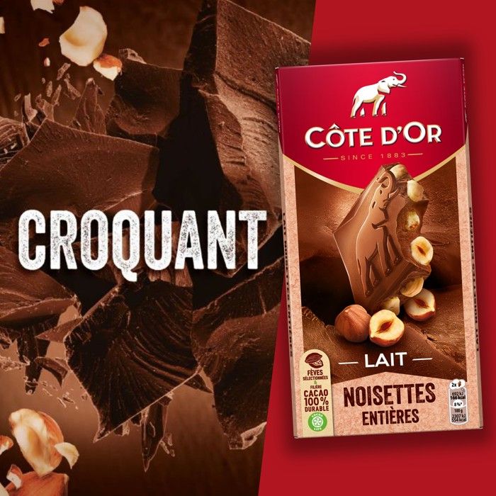 COTE D'OR Bloc Lait Noisettes - 180 g