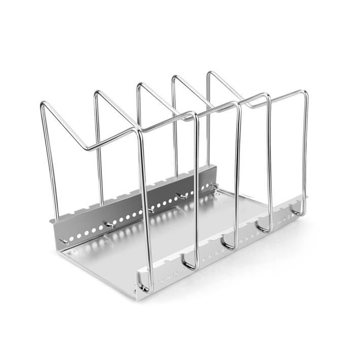 Meuble Cuisine,Pot réglable couvercle support Pan & support de planche à découper organisateur de cuisine double supports - Type S