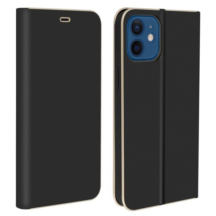 Housse Apple iPhone 12 Mini Étui Folio Intégral Porte-carte Support Vidéo noir Noir