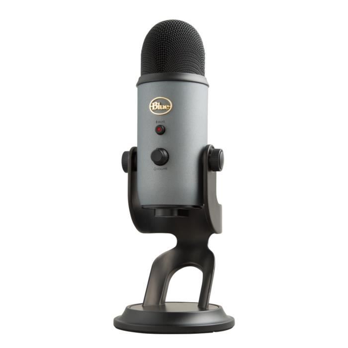 Microphone USB Blue Yeti pour Enregistrement, Streaming, Gaming, Podcast sur PC ou Mac - Gris