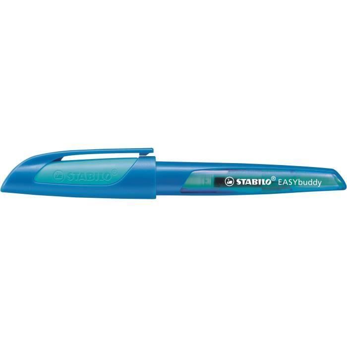 STABILO Stylo-plume EASYbuddy L - Spécial gaucher - Coloris bleu turquoise (Lot de 2)