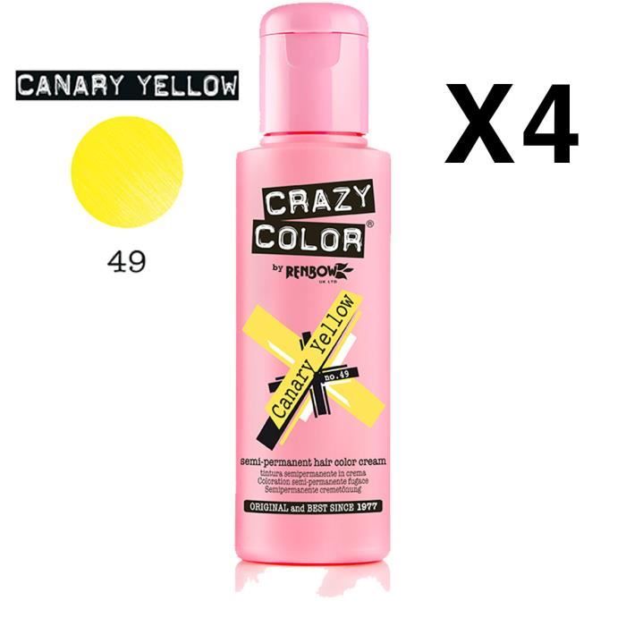 4 X Crazy Color Renbow Semi-Permanent Hair Colour Cream Dye 100ml Box of Four
