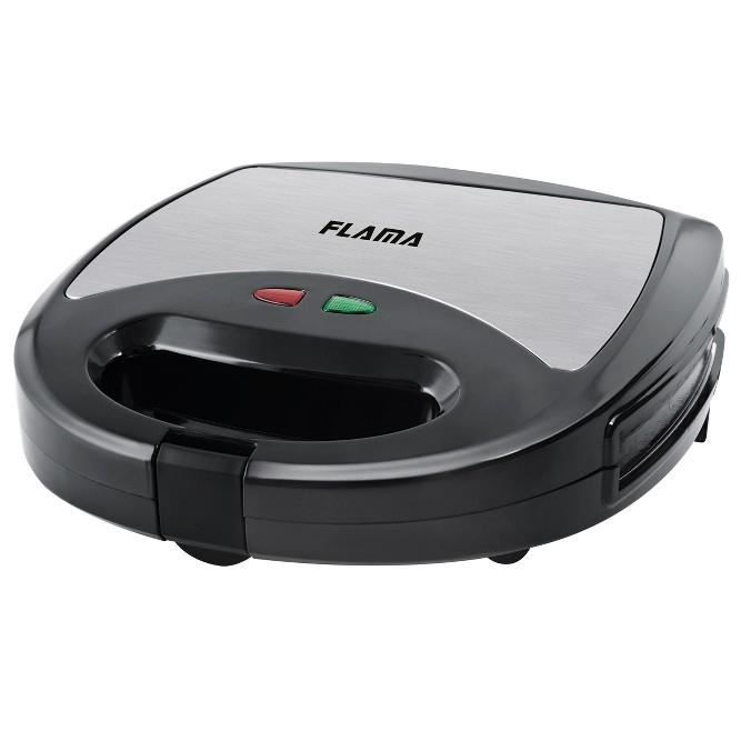 Machine à panini Flama Gris argent 497FL, 750W, plaques de gril amovibles avec revêtement antiadhésif