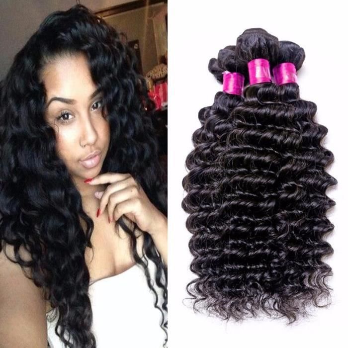 HUIXIN-3 tissage cheveux naturel Indien curly humain hair indian deep curly 100g-pc 8”10”12”POUCES