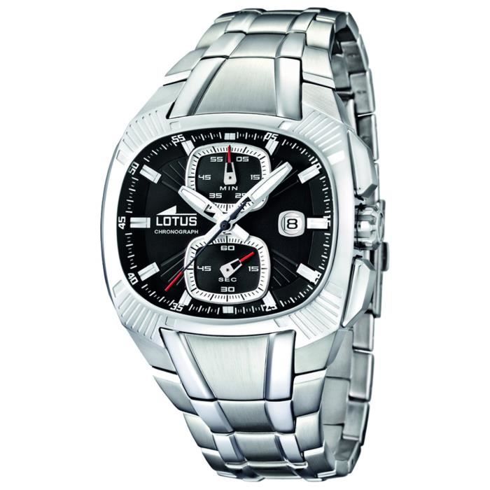 Lotus - 15752-2 - Montre Homme - Quartz Analogique - Chronomètre - Bracelet Acier Inoxydable Argent