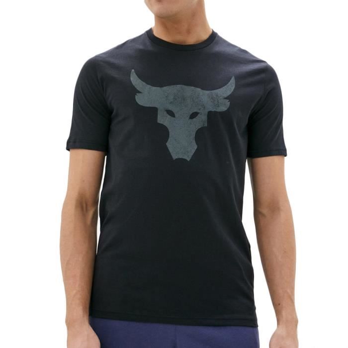 T-shirt Noir Homme Under Armour Project Rock Brahma Bull