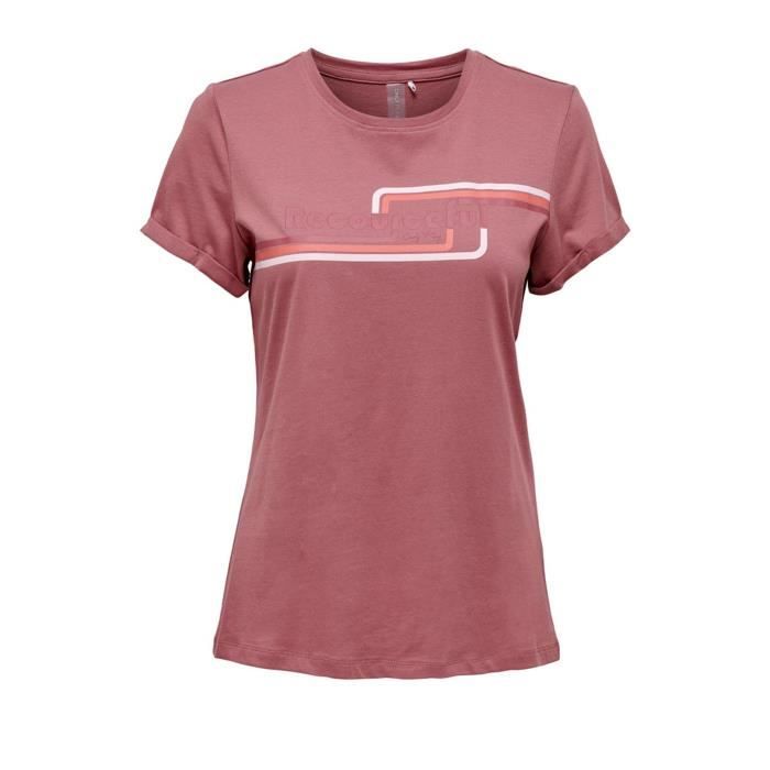 T-shirt femme Only Belma - deco rose - S