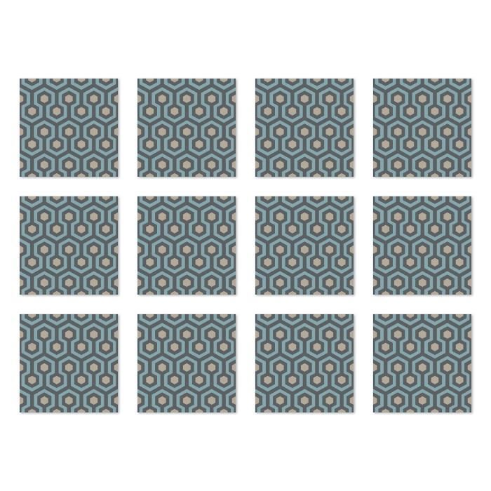 Panorama Stickers Carrelage Adhésif Cuisine 24 Pièces de 20x20cm The Shinig Bleue - Autocollant adhésif en Vinyle pour Carreaux