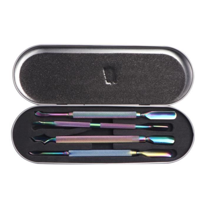 4pcs outil de lime à ongles portable poussoir cuticule pour femmes COUPE TIPS - GUILLOTINE - PINCE A PINCHER