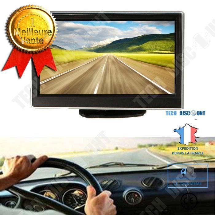 Moniteur New TFT LCD 5,0 pouces voiture radar caméra de recul conduite facilitée camping car vision arrière écran haute définition