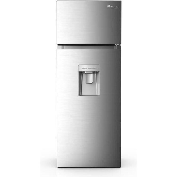TRIOMPH TKDP207WS - Réfrigérateur Congélateur haut - 207 L (170 + 37) - Froid Statique - L54,5 x H144 cm - Simili Inox