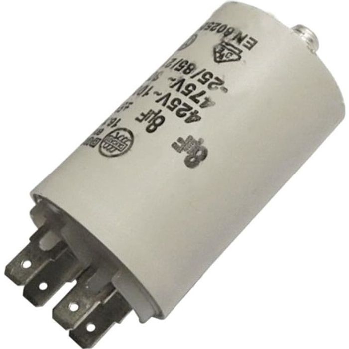 Condensateur 8MF 450V (60920-16223) - Sèche-linge - BRANDT, FAGOR, VEDETTE, CURTISS, THOMSON, FAURE, FAR, LADEN, SELECLINE,