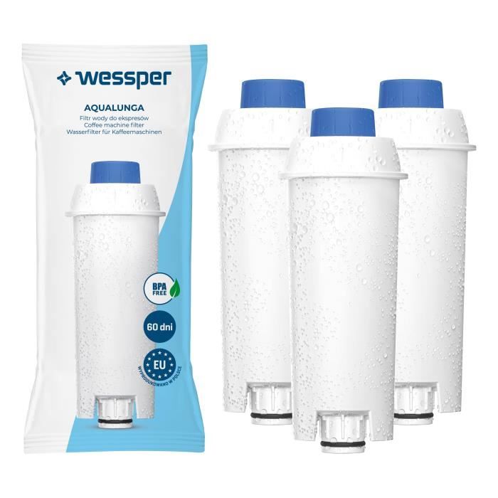 Wessper Filtre à eau, pièces de rechange pour cafetiere DeLonghi Magnifica S ECAM 22.320.B