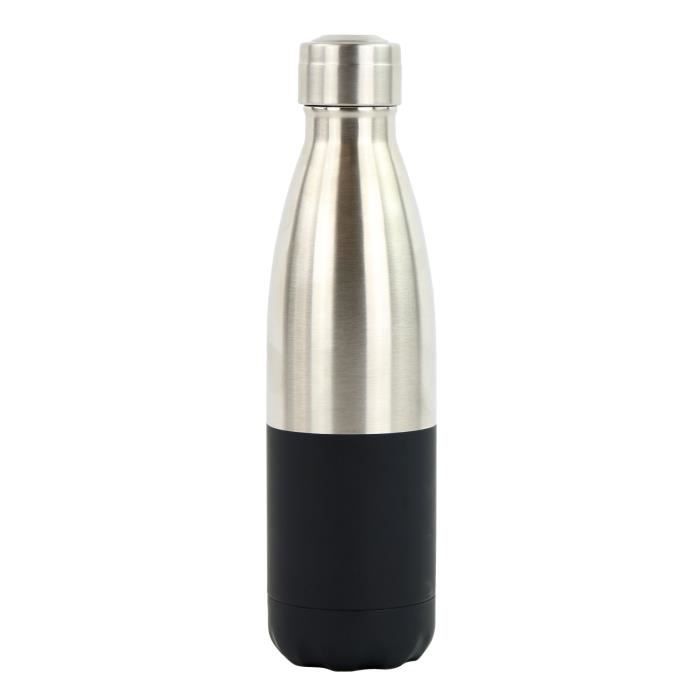 YOKO DESIGN Bouteille isotherme Duo soft - Noir et inox - 500 ml
