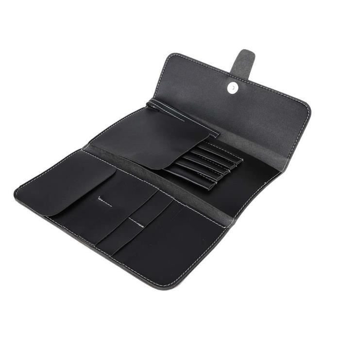 ZJCHAO sac de rangement pour coiffure Noir PU ciseaux de coiffure peigne salon cisailles outil sac de rangement support de poche