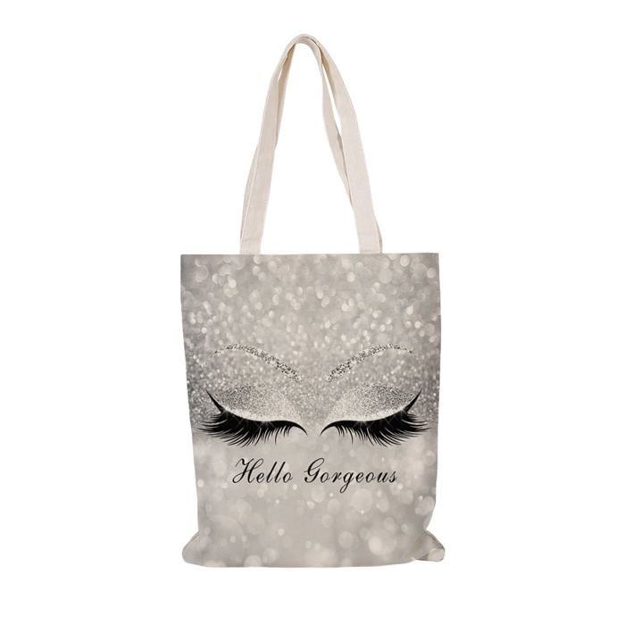 Domybest Sac Fourre-tout en Toile DIY Diamant Painting Sac à Provisions avec Poignées Sac de Courses Reutilisable Sac Cadeau écologique Sac de Toile Femme