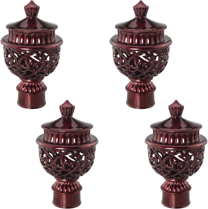 4 Embouts De Tringle à Rideaux Tenlacum - Pour Tringle 28 Mm De Diamètre - Style 2 Blanc - PVC