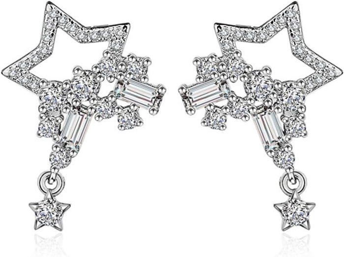 Boucle D Oreille Vintage, Boucles D'Oreilles Clous Argent Étoile Boucle