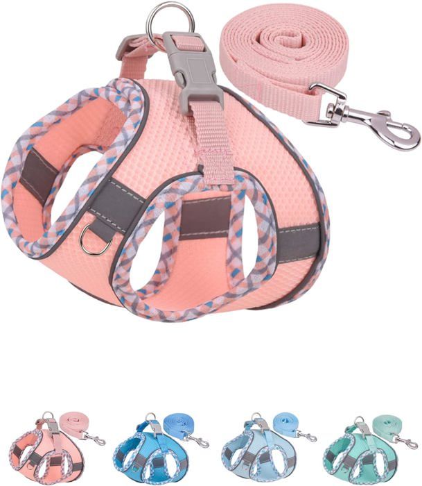 Meilleurs prix pour Harnais pour chien de petite,moyenne taille sans traction,ensemble harnais,laisse pour chiot,harnais pour chien Easy Walk,rose,S